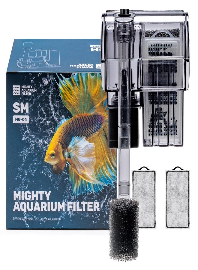 SubstrateSource Mighty Aquarium Hang On Back Filter - Aquarium HOB Filter - Adjustable Fish Tank Filter - Aquarium Filters - Nano Aquarium Filter - Fish Aquarium Filter - Hang On Back Aquarium Filter (2-5 Gallons) - Image 1